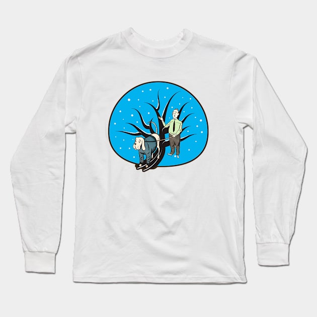 Walk with the wrapped dog Long Sleeve T-Shirt by Marccelus